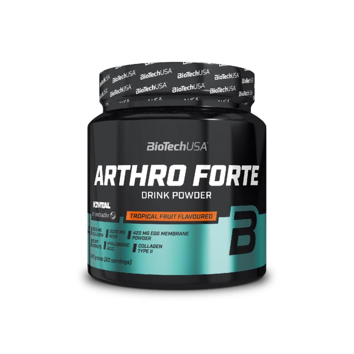 Arthro Forte cu aroma de fructe tropicale, 340g, BiotechUSA