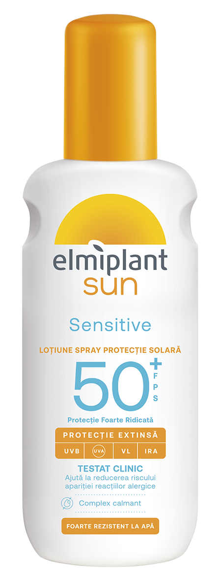 Lotiune spray cu protectie solara SPF50+ Sensitive Sun, 200ml, Elmiplant