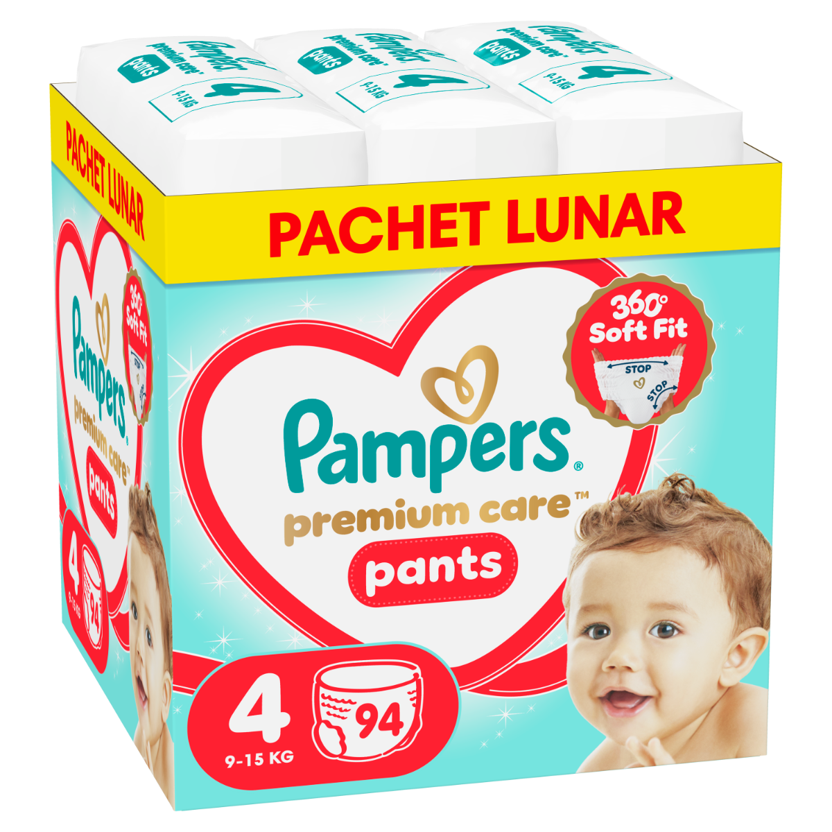 Scutece-chilotel Premium Care Pants XXL Box Marimea 4 pentru 9-15 kg, 94 bucati, Pampers