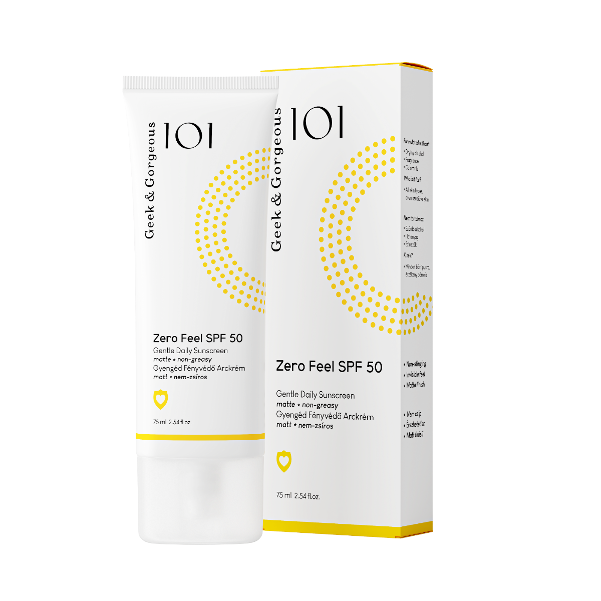 Lotiune cu protectie solara SPF50 Zero Feel, 75ml, Geek&Gorgeous