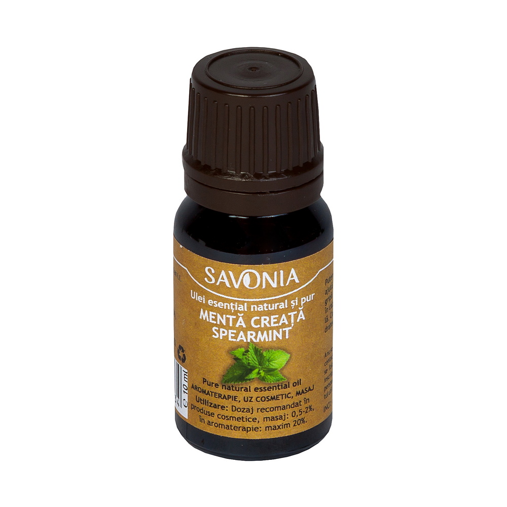Ulei esential natural si pur de menta creata, 10ml, Savonia