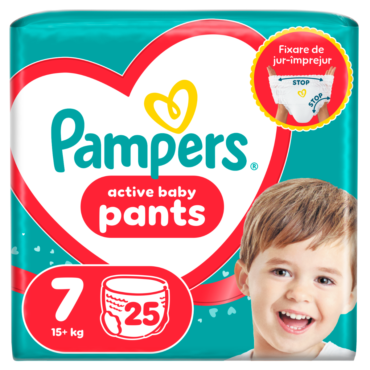 Scutece chilotel Pants Marimea 7 pentru 17+ kg, 25 bucati, Pampers