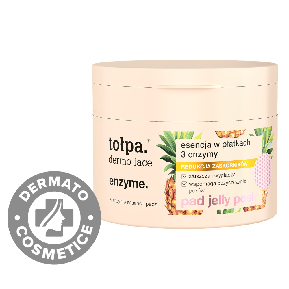 Dischete imbibate in esenta exfolianta cu 3 enzime Dermo Face Enzyme, 50 bucati, Tolpa