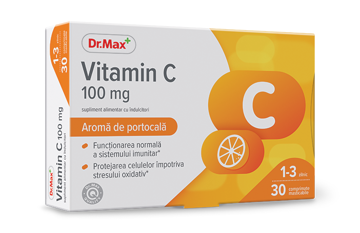 Dr. Max Vitamina C 100mg, 30 comprimate masticabile