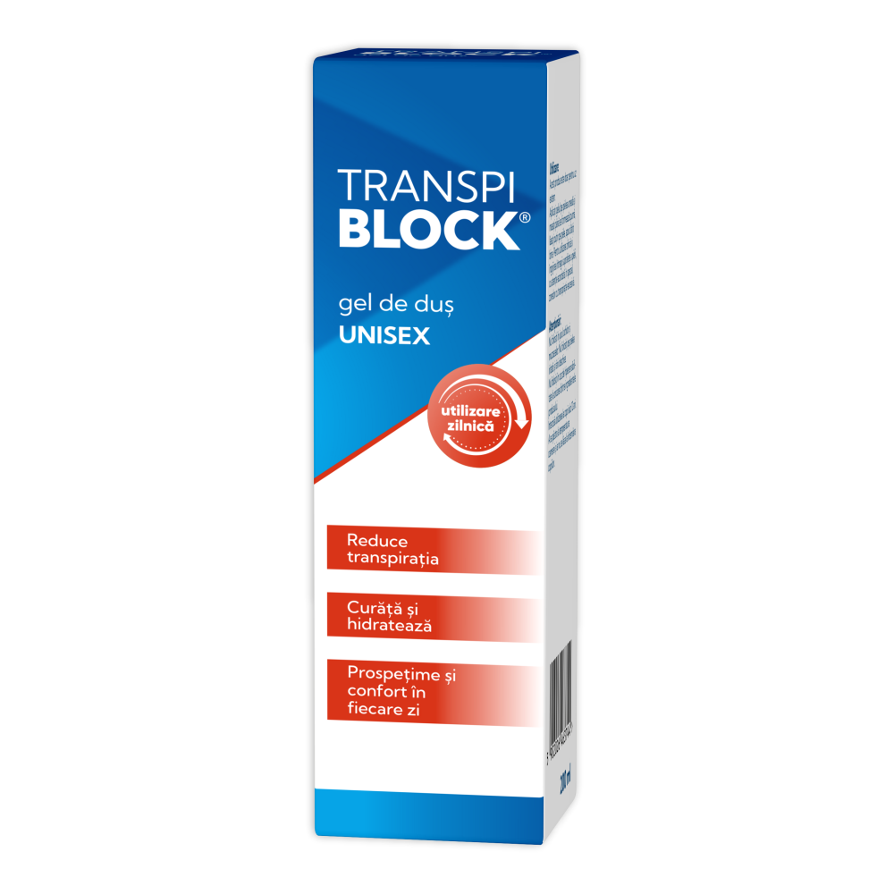 Gel de dus impotriva transpiratiei excesive, 200ml, Transpiblock
