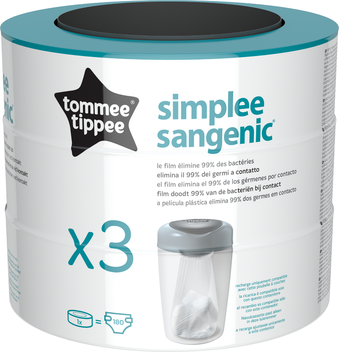 Rezerve Sangenic Simplee, 3 bucati, Tommee Tippee