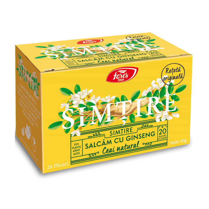 Ceai de salcam cu ginseng Simtire, 20 plicuri, Fares
