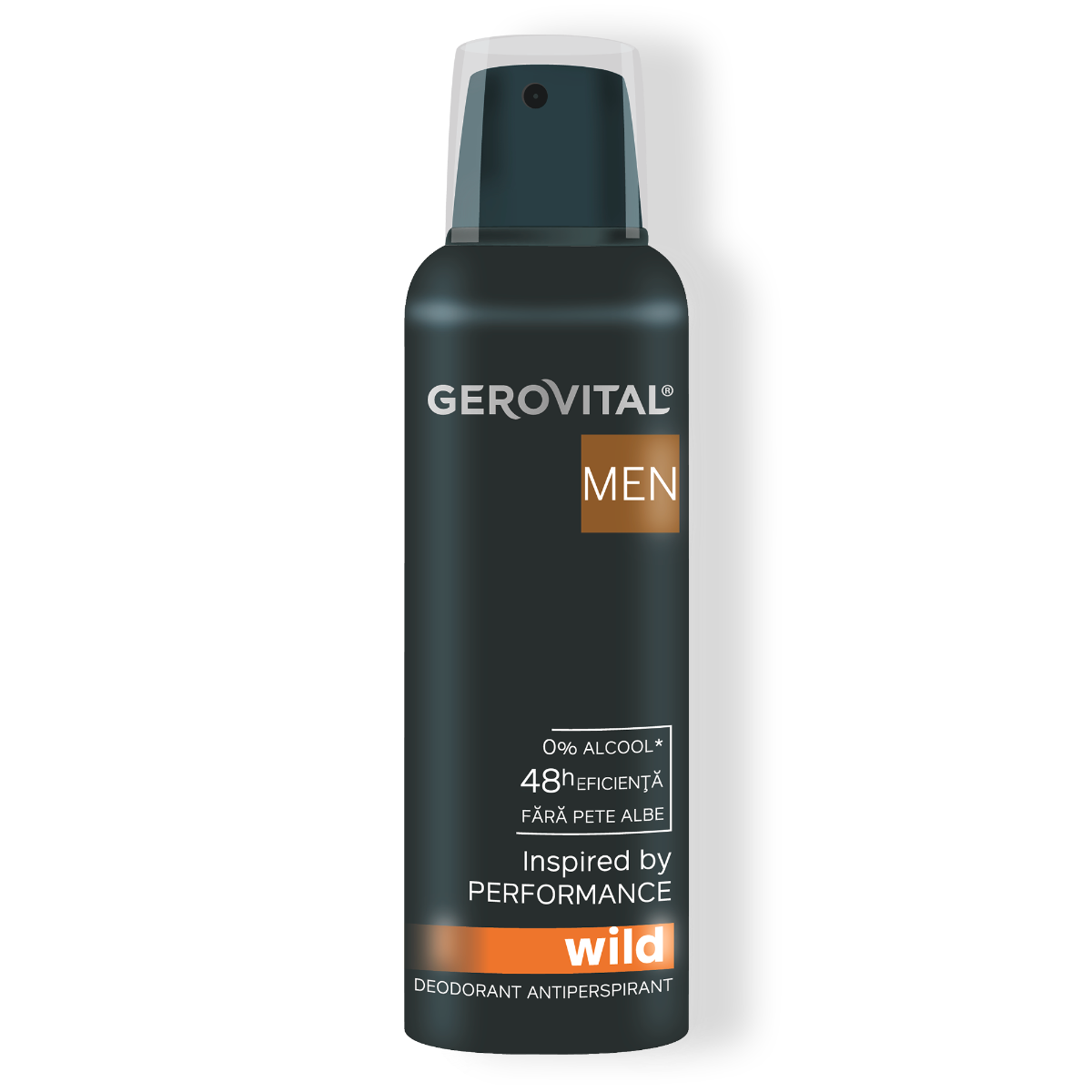 Deodorant Antiperspirant Wild Protecție 48h, Fără Alcool, Parfum Persistent, Gerovital Men, 150 Ml
