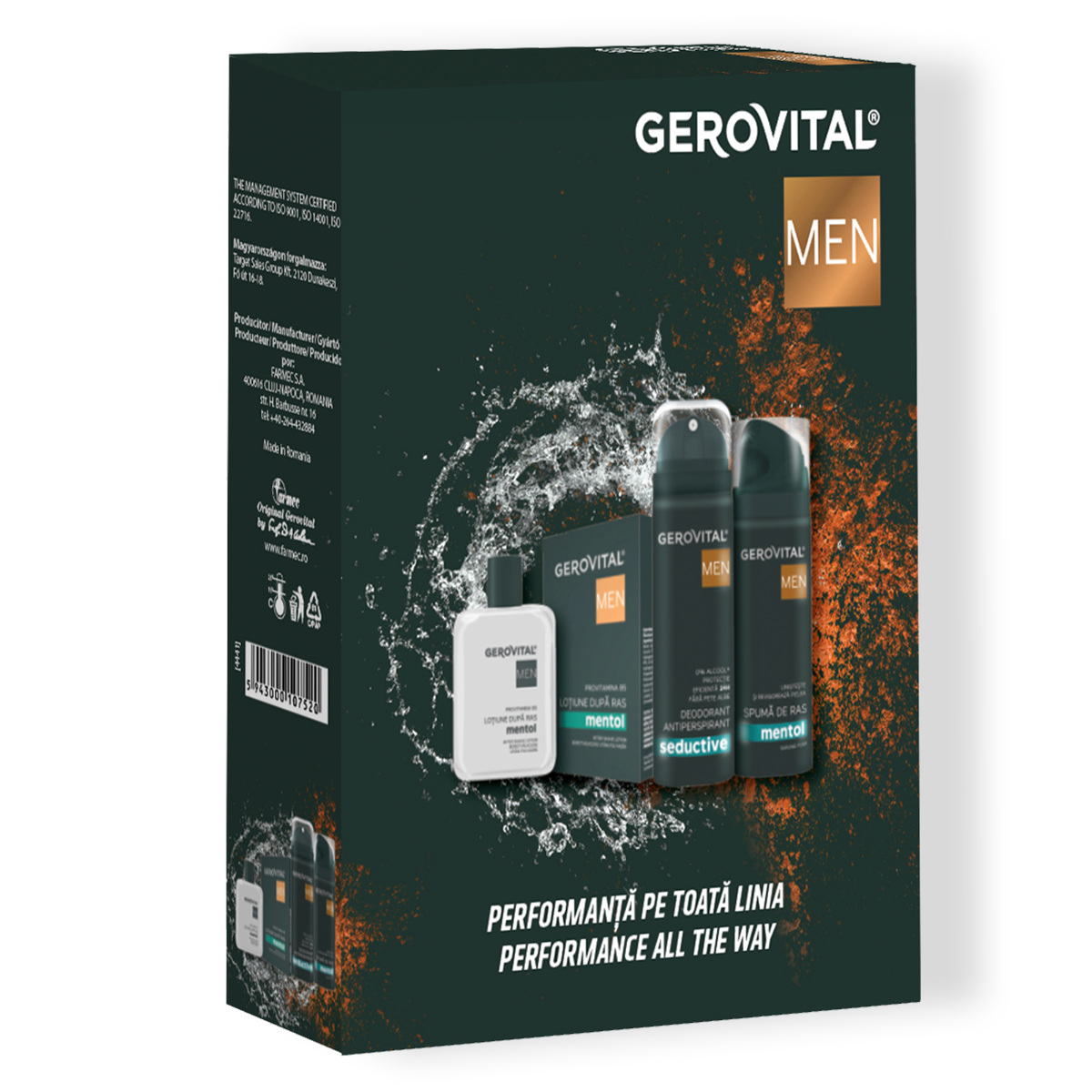 Set Cadou Bărbați Gerovital Men: Spumă De Ras, Loțiune După Ras și Deodorant Antiperspirant