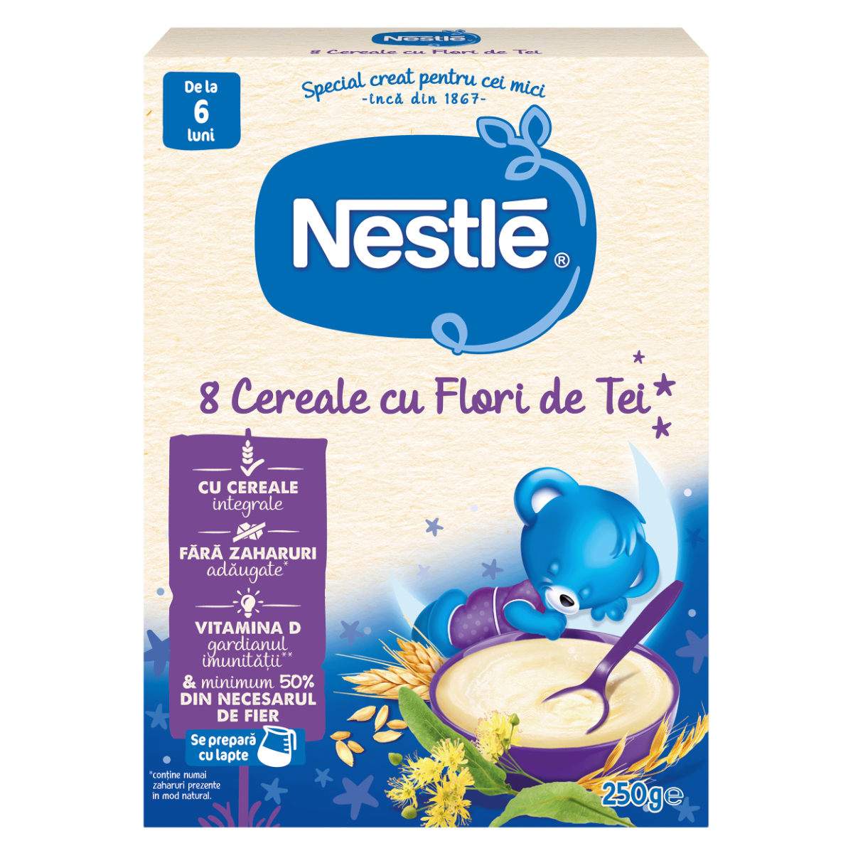 8 Cereale cu flori de tei +6 luni, 250g, Nestle