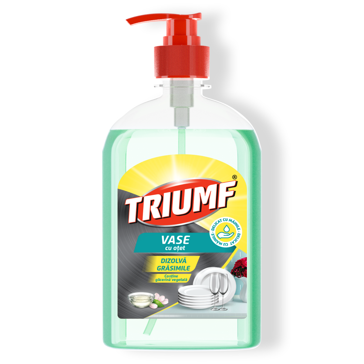 Triumf Detergent De Vase Cu Oțet, Degresează și Elimină Mirosurile Neplăcute, 500 Ml