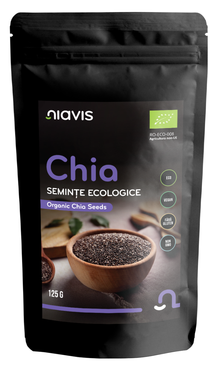 Seminte de chia ecologice, 125g, Niavis