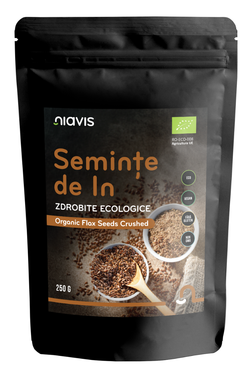 Seminte de in zdrobite ecologice, 250g, Niavis