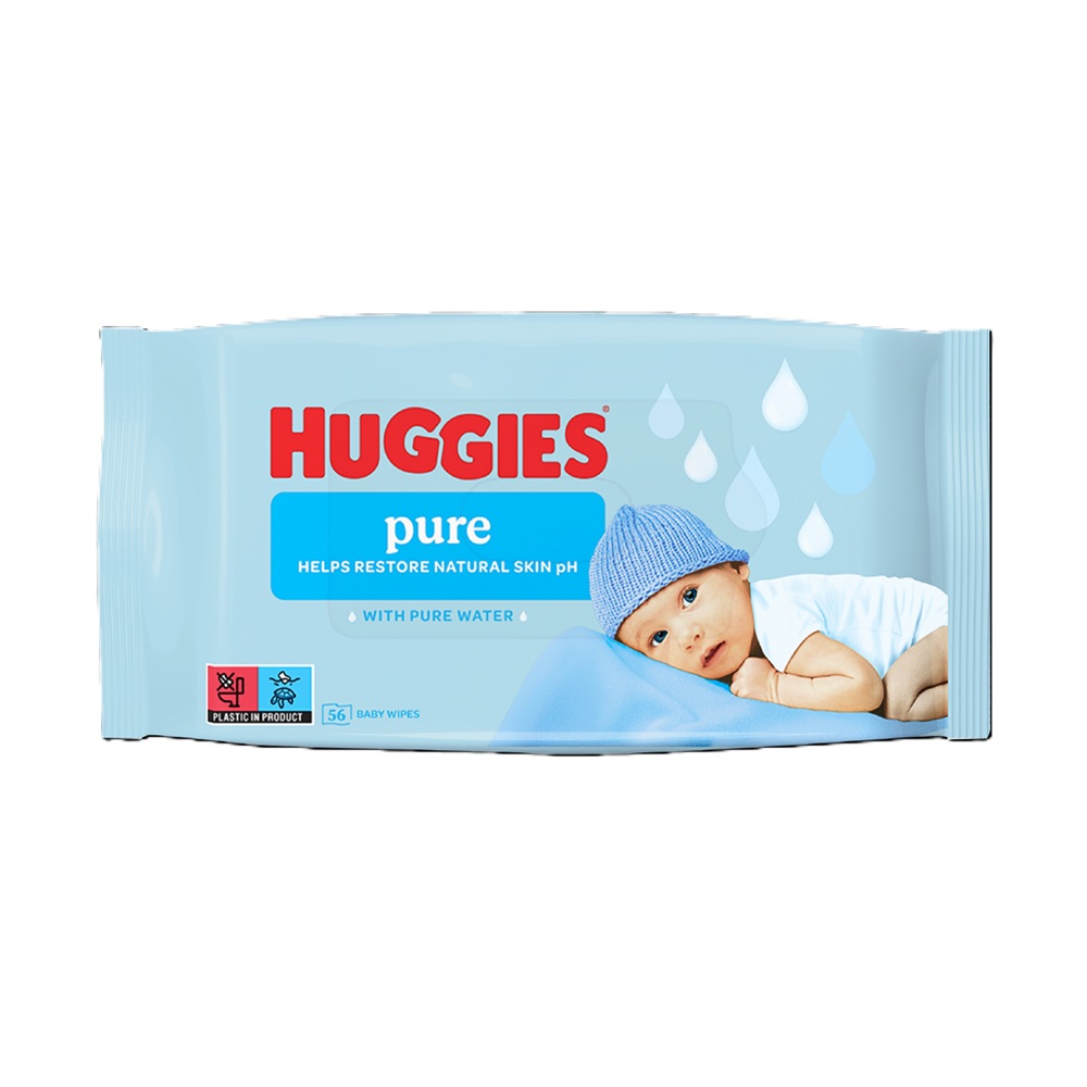 Servetele umede pentru copii Pure, 56 bucati, Huggies
