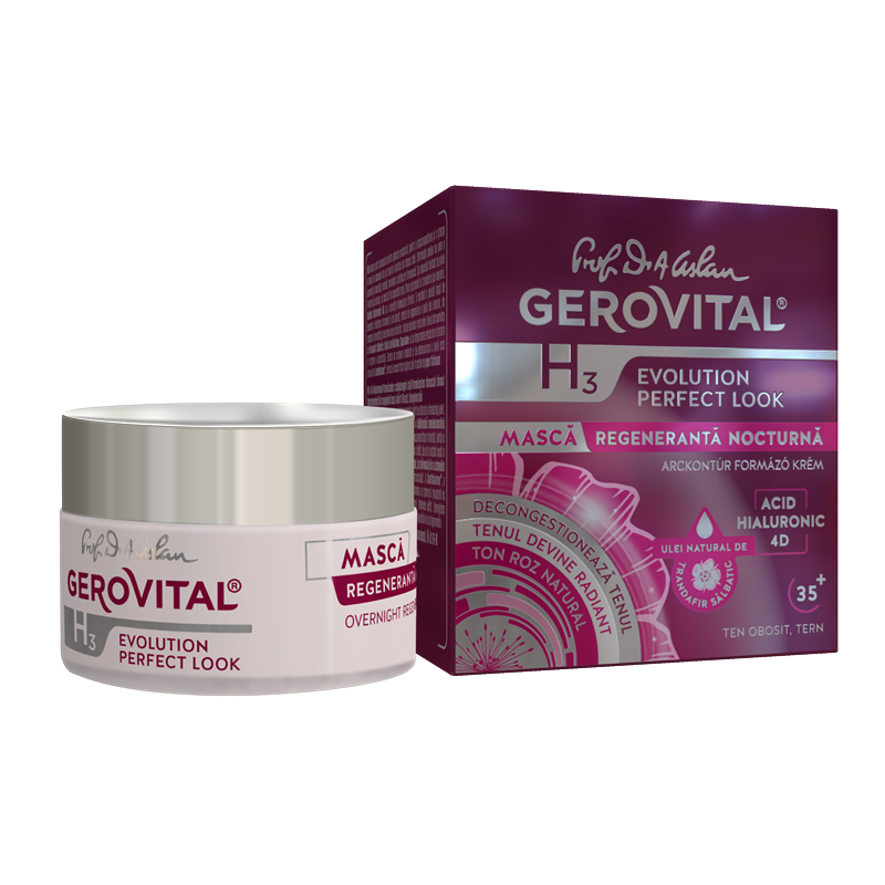 Masca regeneranta de noapte H3 Evolution Perfect Look, 50ml, Gerovital