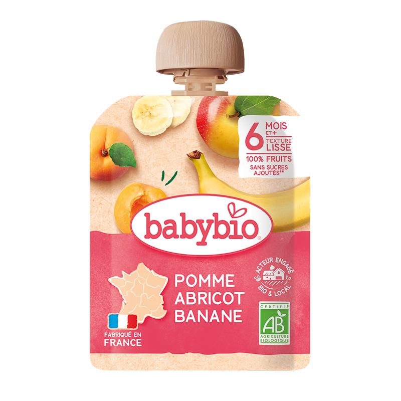 Piure de mere, caise si banane +6 luni, 90g, BabyBio