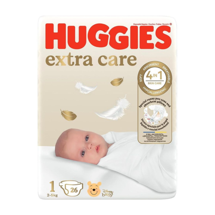 Scutece Extra Care Convi Nr.1 2-5 kg, 26 bucati, Huggies