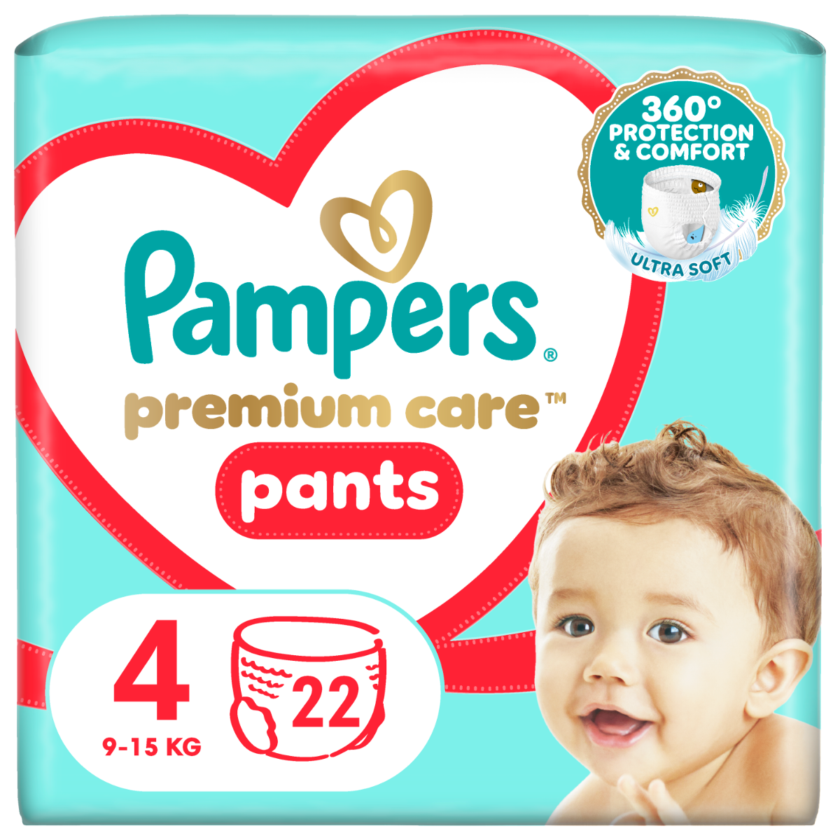 Scutece Pants Premium Care Nr.4 9-15kg, 22 bucati, Pampers