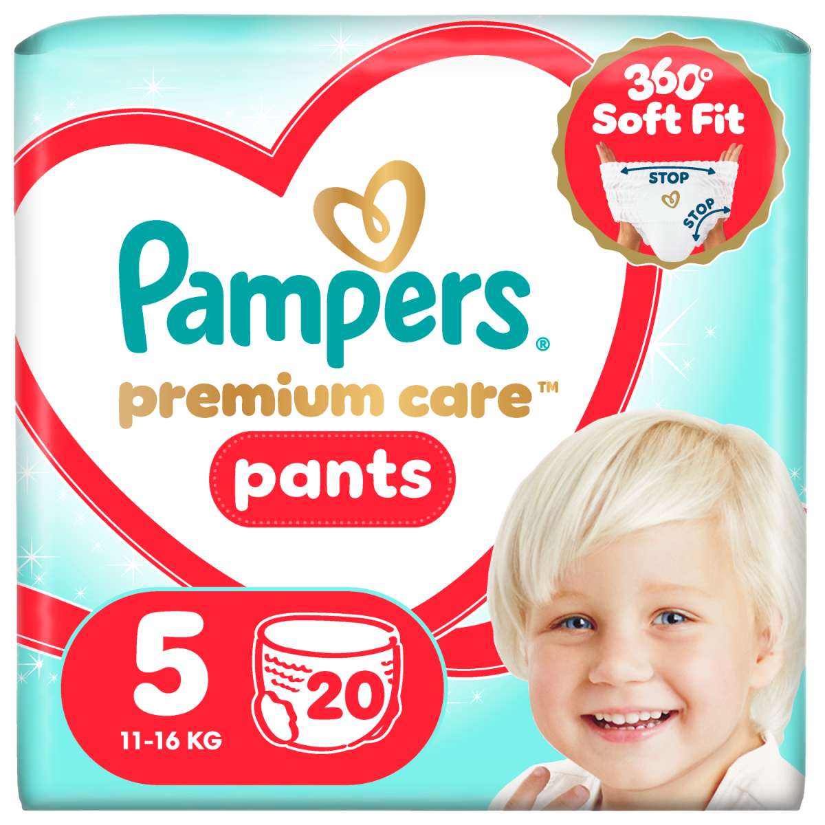 Scutece-chilotel Premium Care Nr.5 12-17 Kg, 20 bucati, Pampers