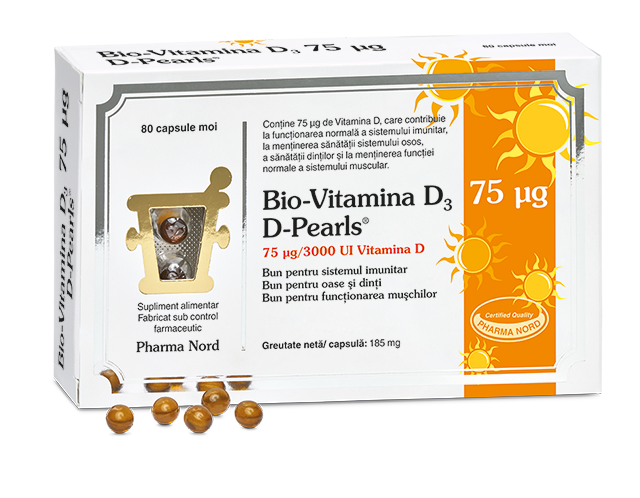 D-Pearls Bio-Vitamina D3, 80 capsule, Pharma Nord