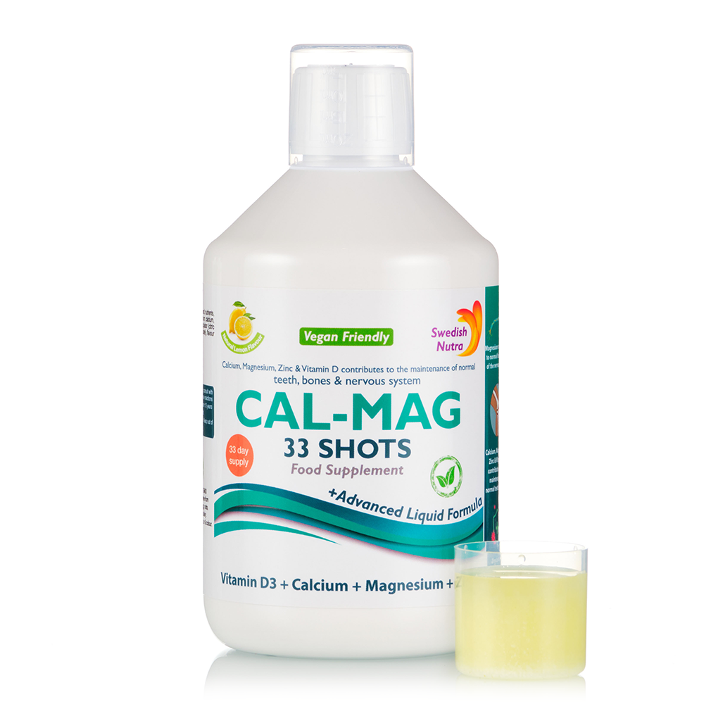Calciu + Magneziu + Zinc + Vitamina D3 + Vitamina C lichid, 500ml, Swedish Nutra