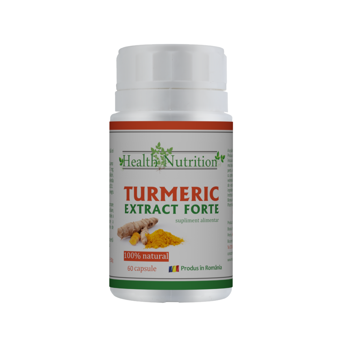 Turmeric Extract Forte 100% natural, 60 capsule, Health Nutrition