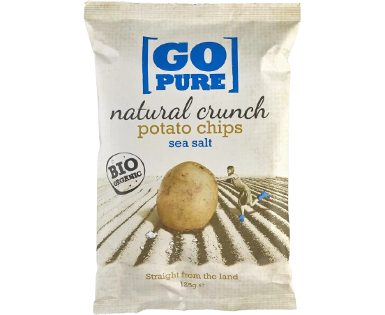 Chipsuri din cartofi cu sare coapte manual fara gluten Bio, 125g, Go Pure