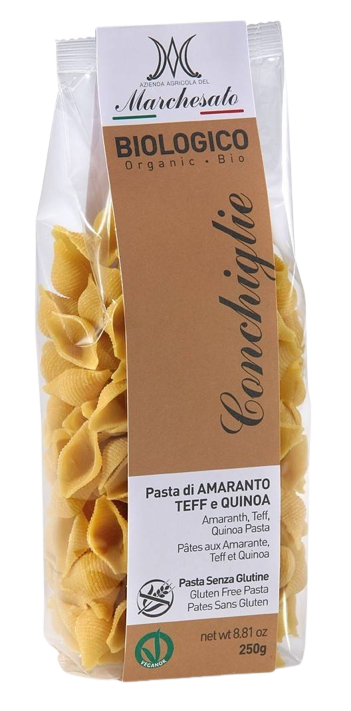 Paste Conchiglie din amarant, teff si quinoa fara gluten Bio, 250g, Marchesato