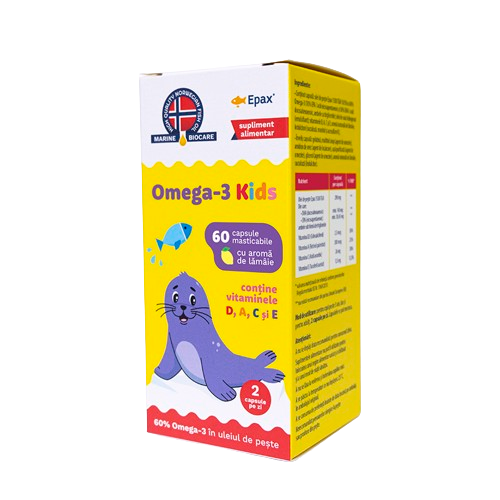 Omega 3 Kids Marine Biocare, 60 capsule masticabile, Phyto Biocare