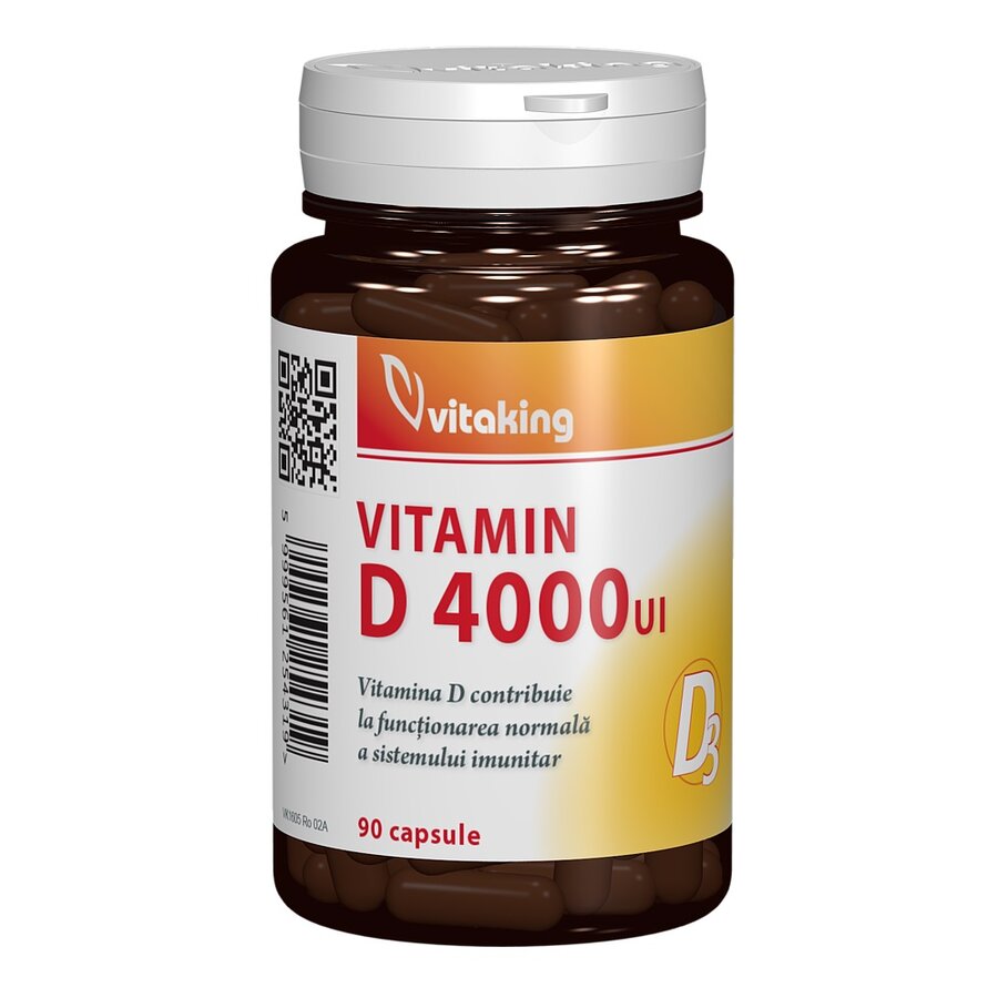 Vitamina D3 Forte 4000UI, 90 capsule, Vitaking