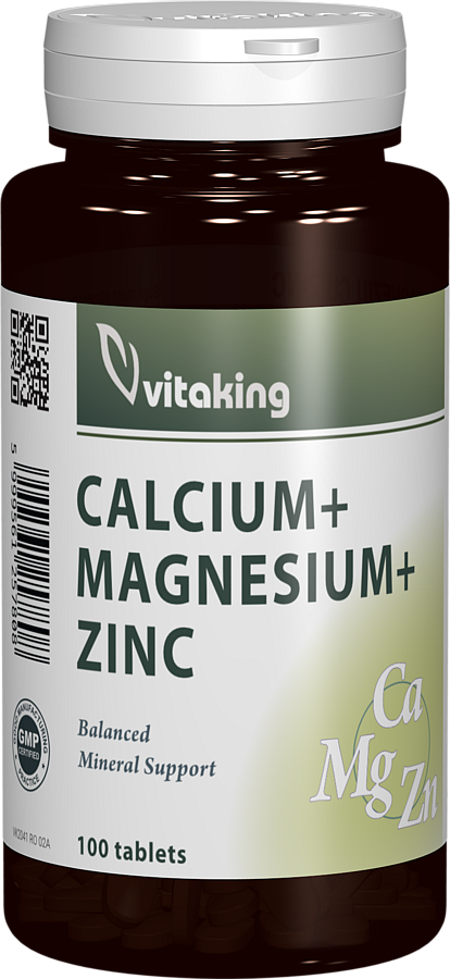 Calciu + Magneziu + Zinc, 100 comprimate, Vitaking