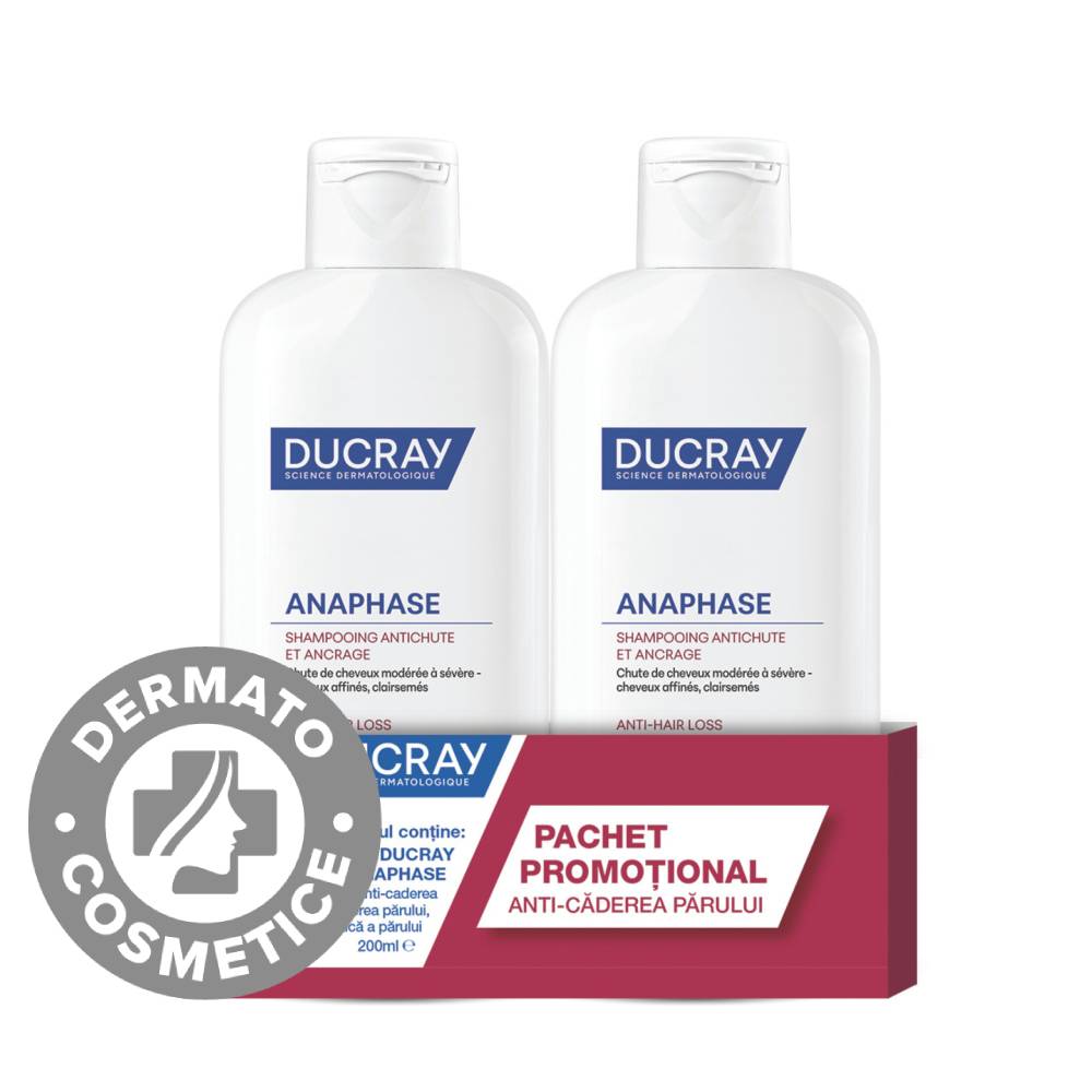 Pachet Sampon fortifiant Anaphase, 200ml + 200ml, Ducray