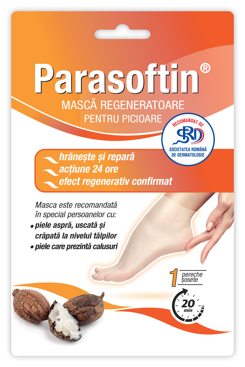 Masca regeneratoare pentru picioare Parasoftin, 1 pereche, Zdrovit