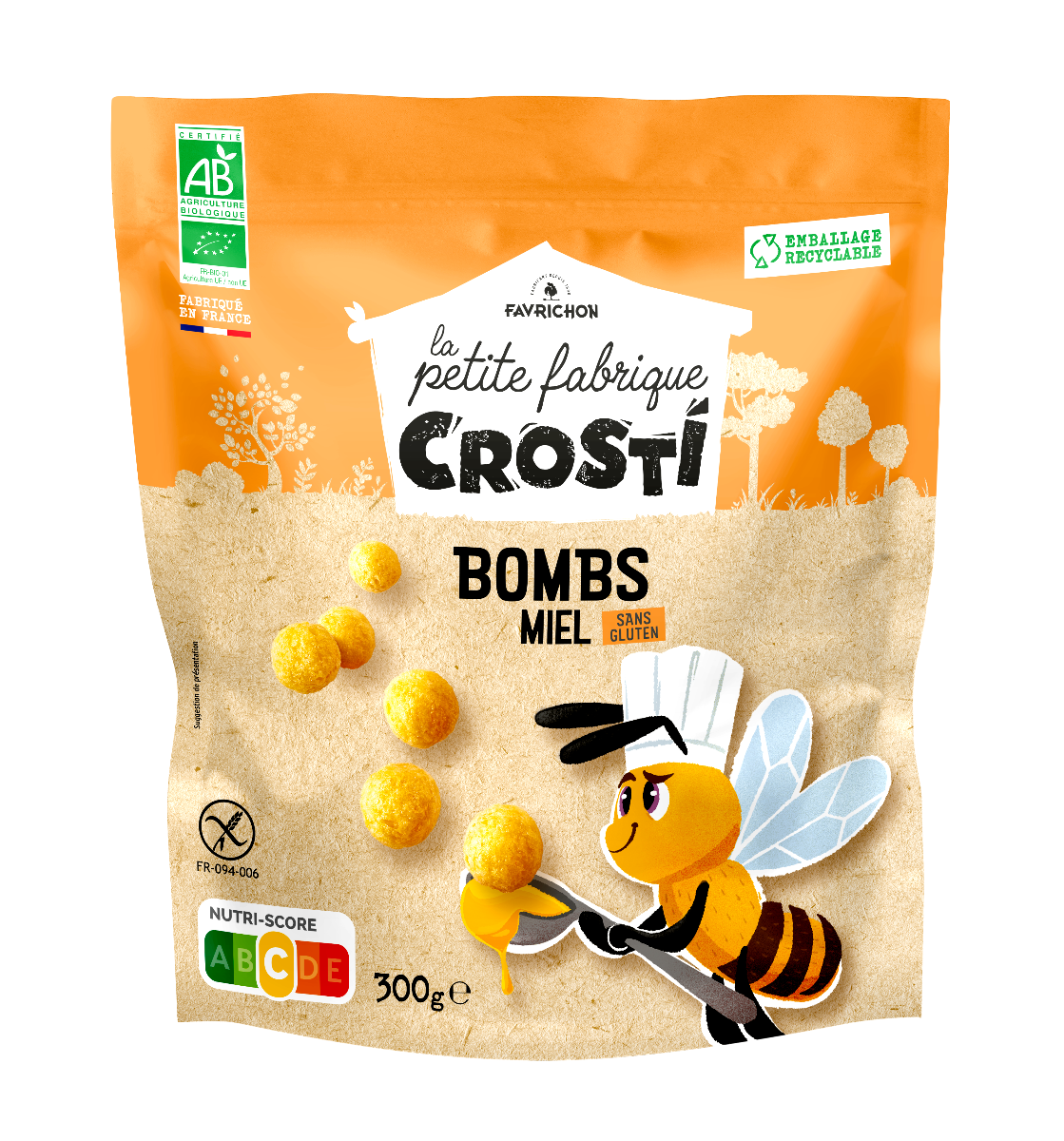 Bilute expandate bio cu miere pentru copii, 300g, Crosti