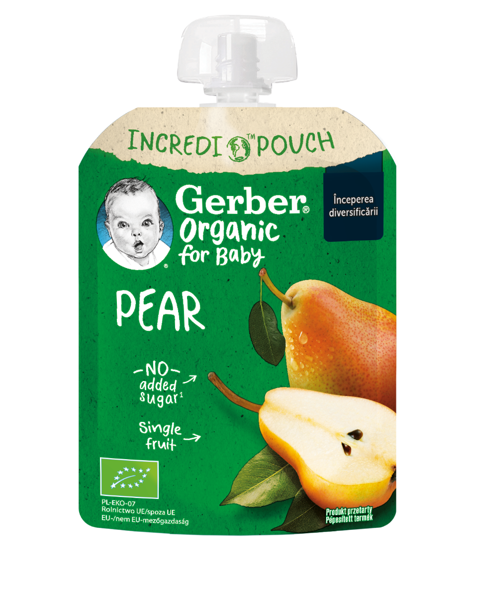 Pouch din pere de la 4 luni, 80g, Gerber