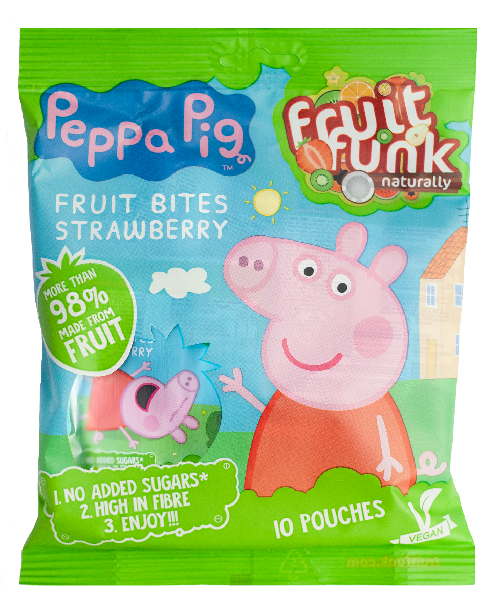 Gustare din fructe cu capsuni Peppa Pig, 100g, Fruit Funk