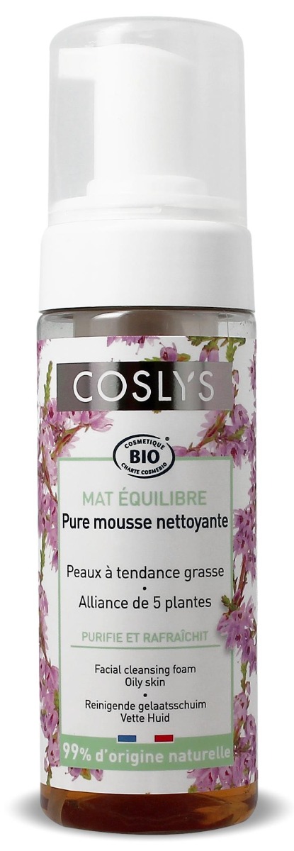 Spuma bio de curatare fara sapun pentru ten gras cu salvie si iedera, 150ml, Coslys