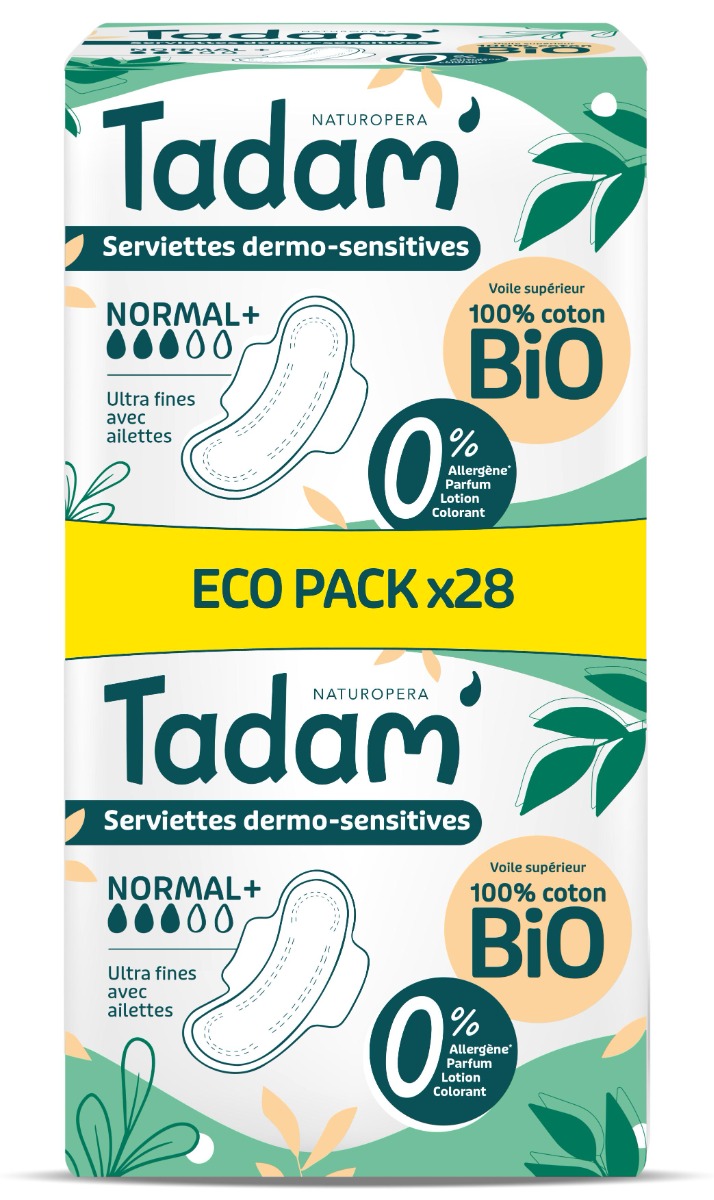 Absorbante BIO hipoalergenice Ultra Normal+, 28 bucati, Tadam