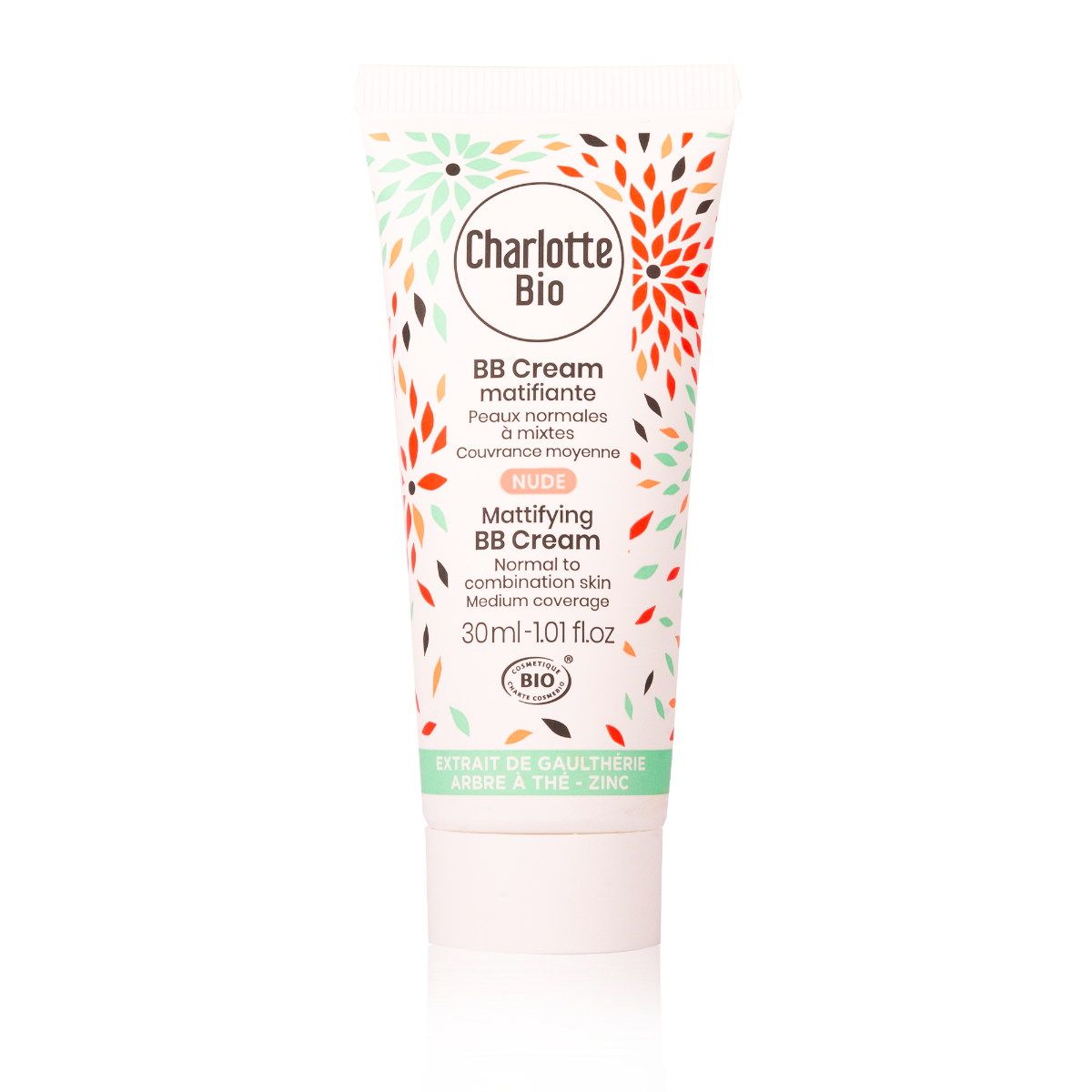 BB Cream bio matifiant pentru piele normala si mixta Nude, 30ml, Charlotte Bio