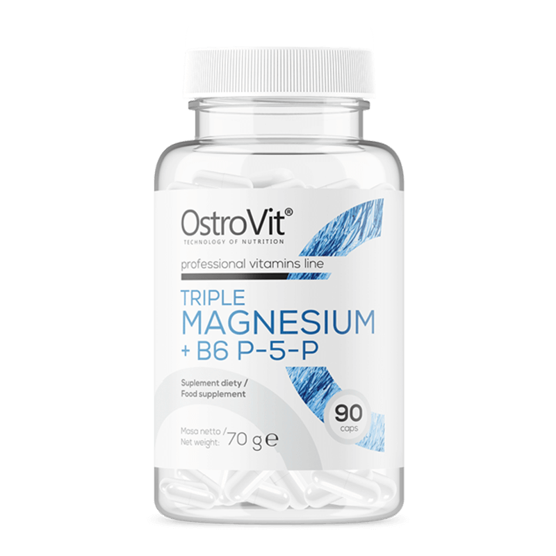 Supliment alimentar Triple Magnesium + B6 P-5-P, 90 capsule, OstroVit