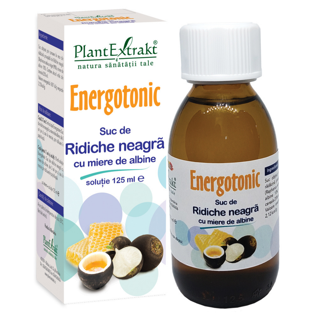 Energotonic Suc de ridiche neagra cu miere de albine, 125ml, PlantExtrakt