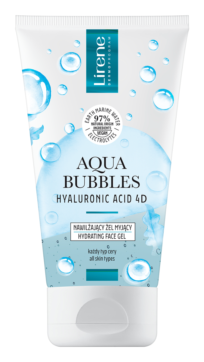 Gel pentru curatare faciala cu acid hialuronic Aqua Bubbles, 150ml, Lirene