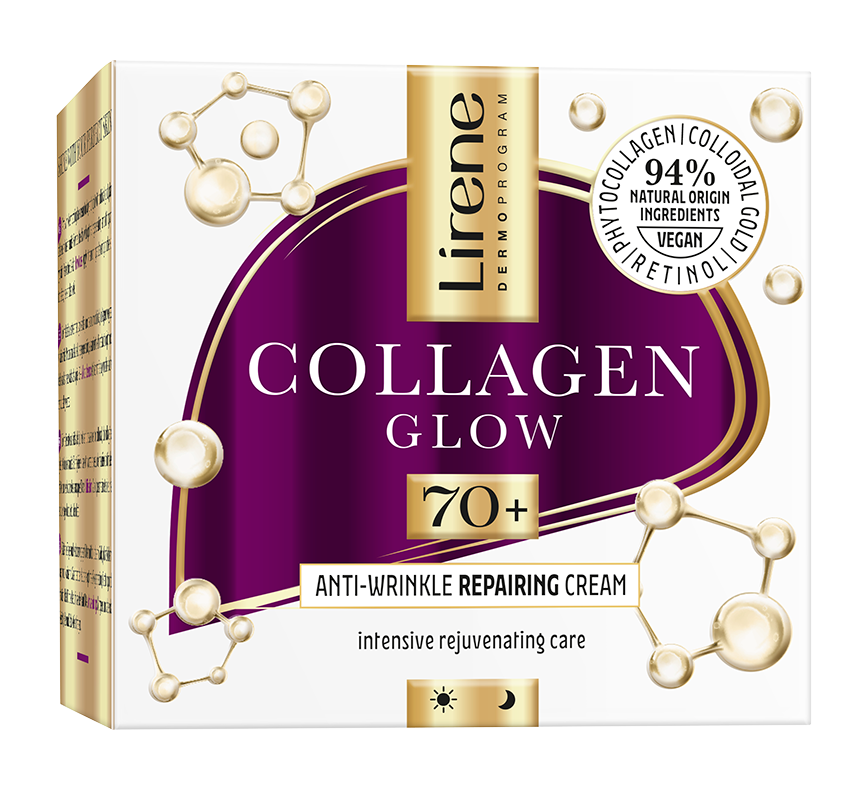 Crema anti-rid efect reparator 70+ Collagene Glow, 50ml, Lirene