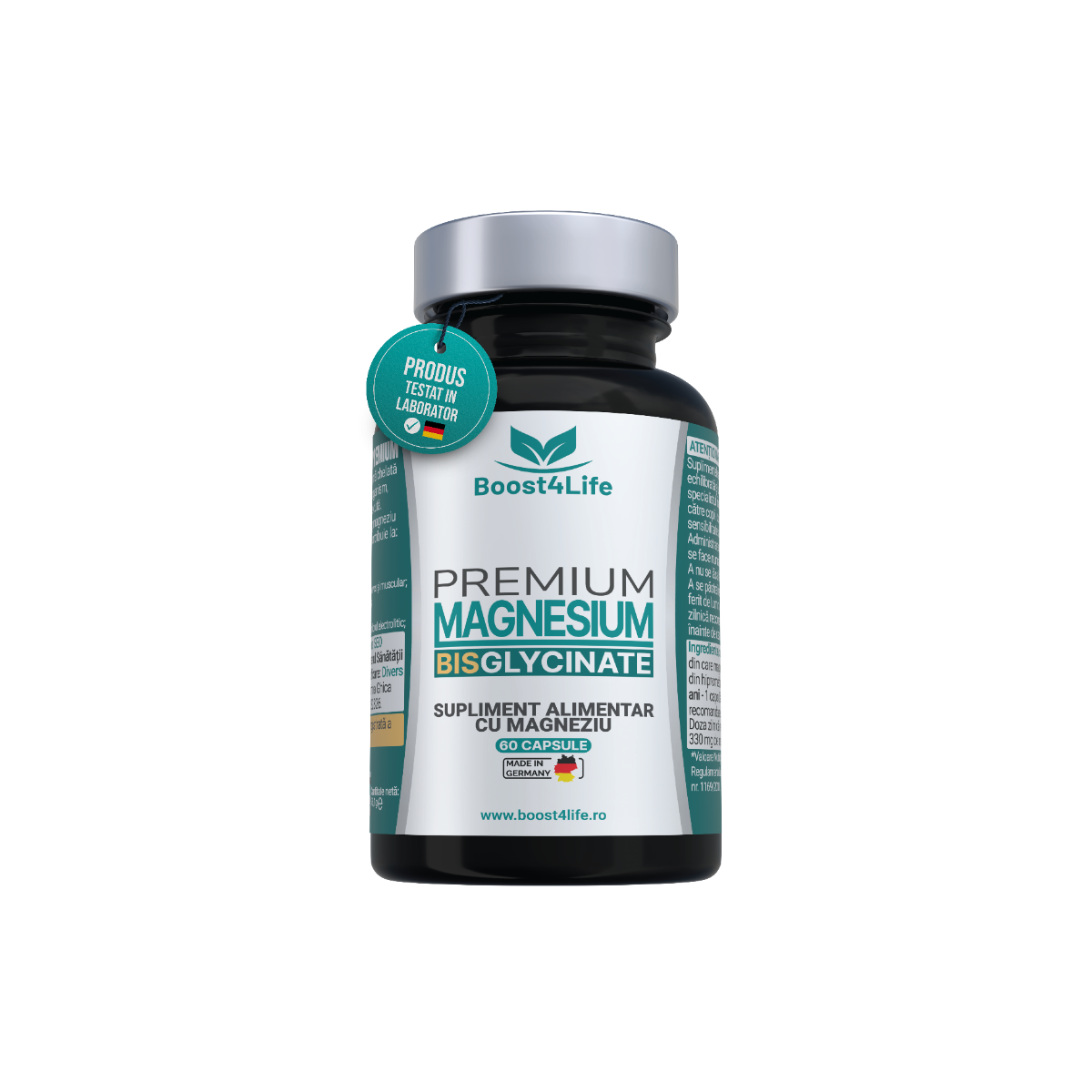 Magneziu bisglicinat Premium, 60 capsule, Boost4Life