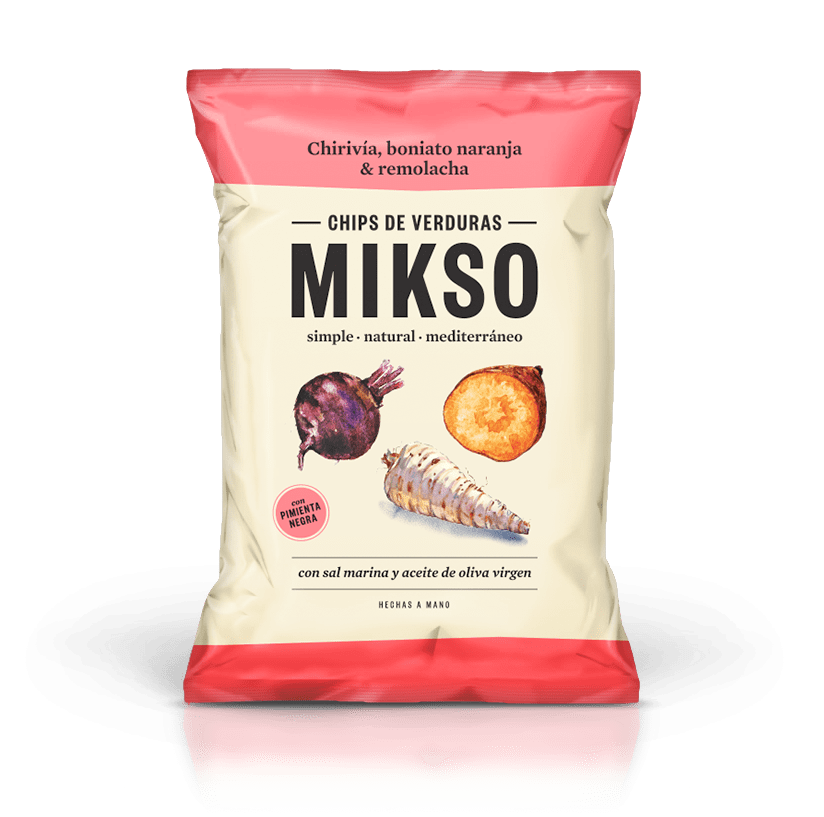 Chipsuri din pastarnac sfecla si cartof dulce, 85g, Mikso
