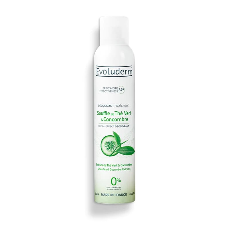 Deodorant 24h Fraîcheur Souffle de Thé Vert & Concombre, 200ml, Evoluderm