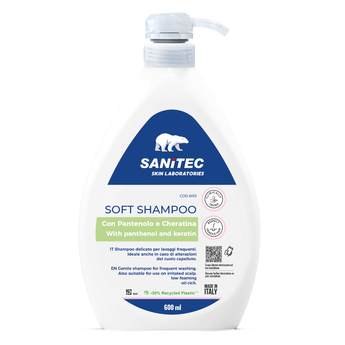 Sampon cu pantenol si cheratina, 600ml, Sanitec