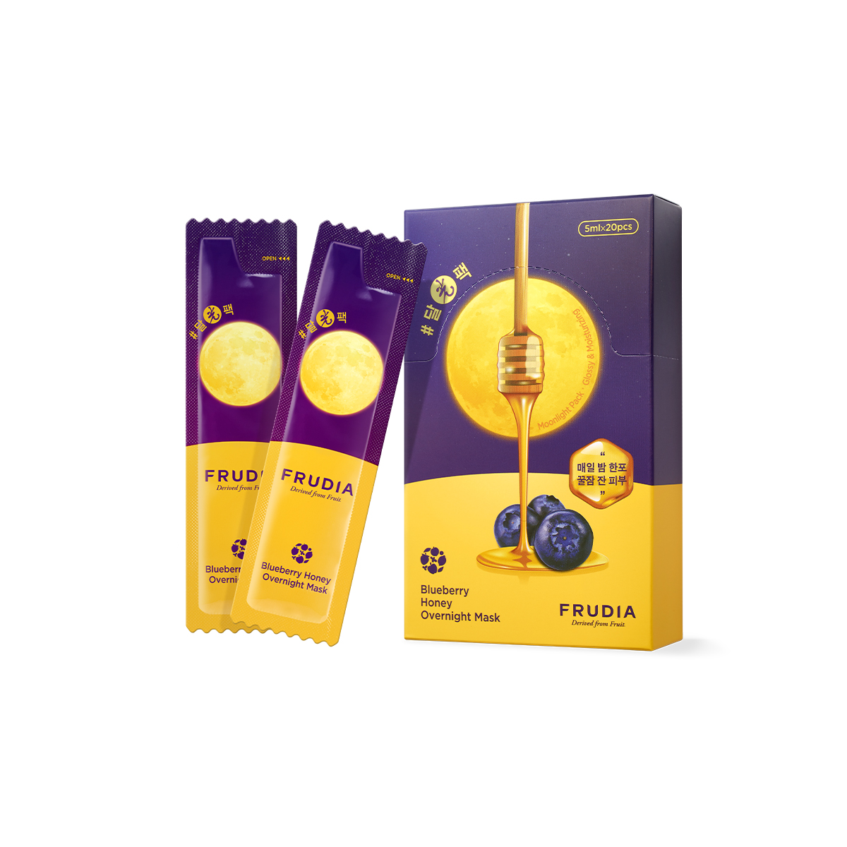 Masca de fata hidratanta cu extract de miere si afine, 20 bucati, Frudia