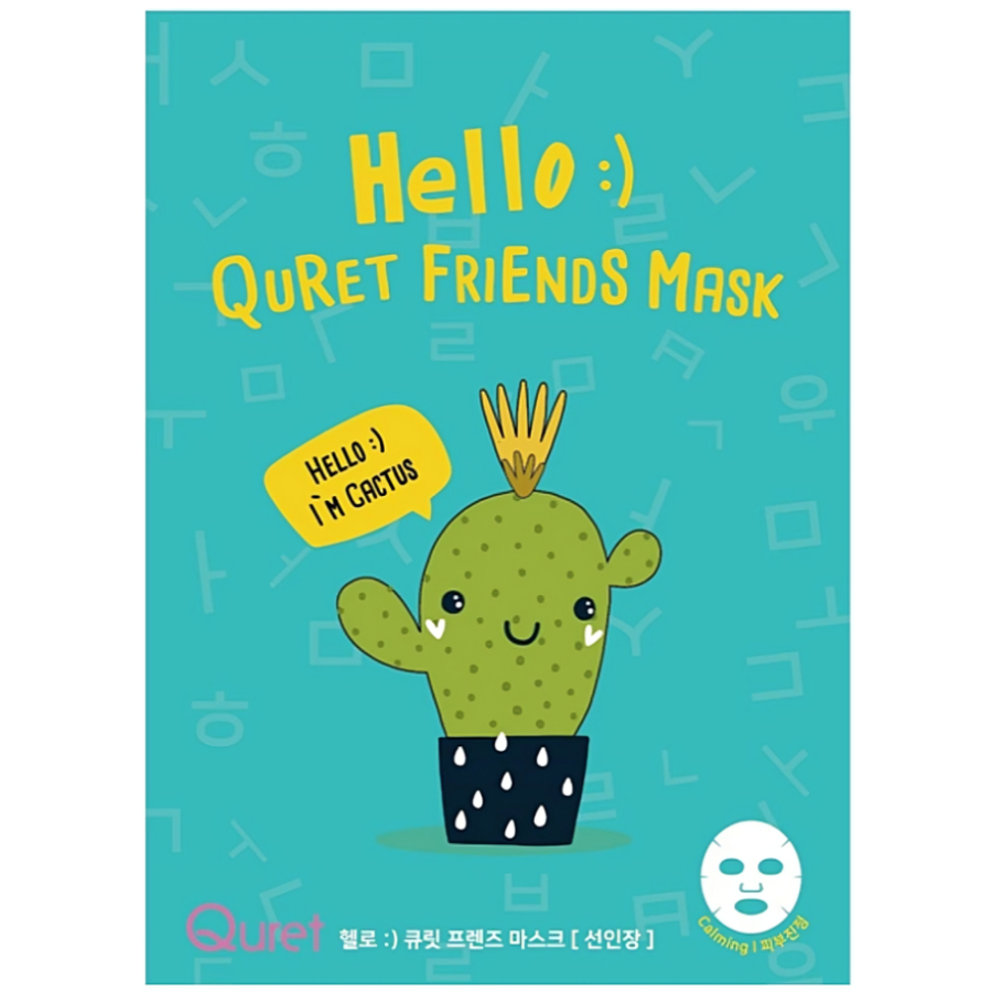 Masca de fata calmanta cu extract de cactus Hello Friends, 25g, Quret