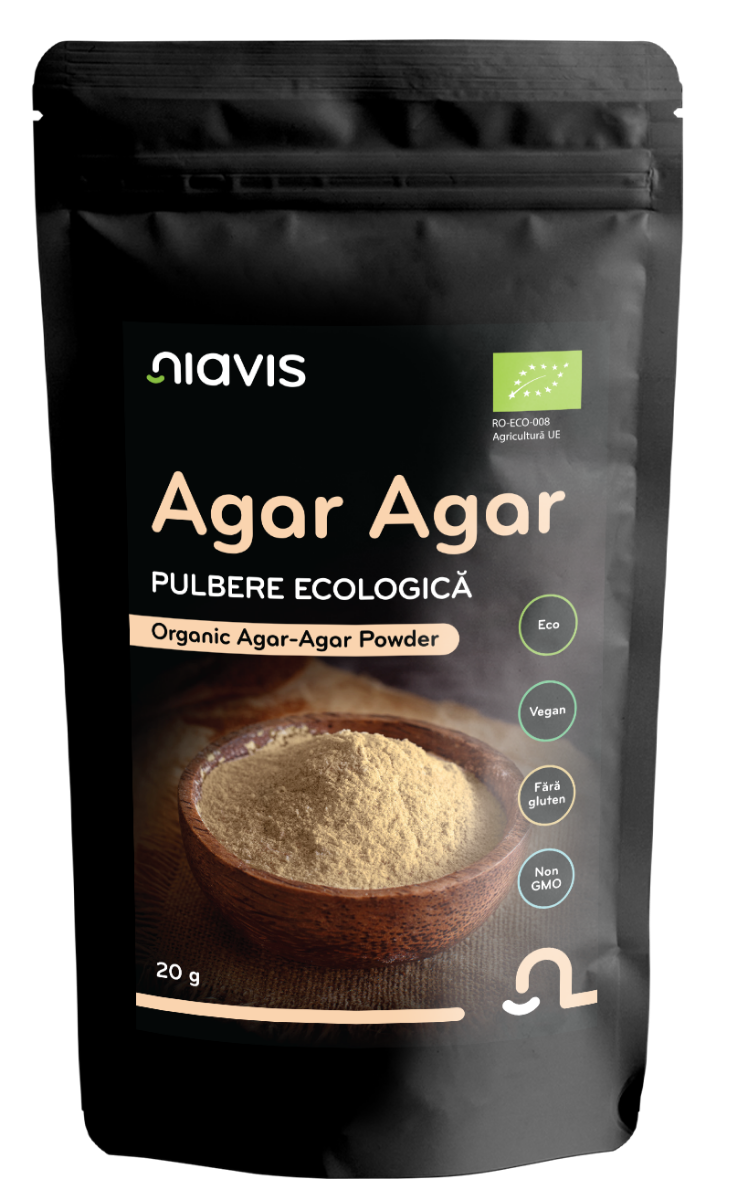 Agar-agar pulbere ecologica, 20g, Niavis